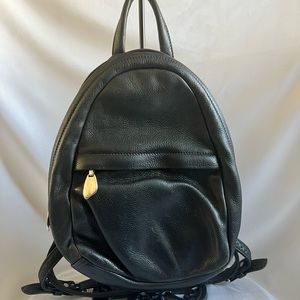 Libaire black leather backpack